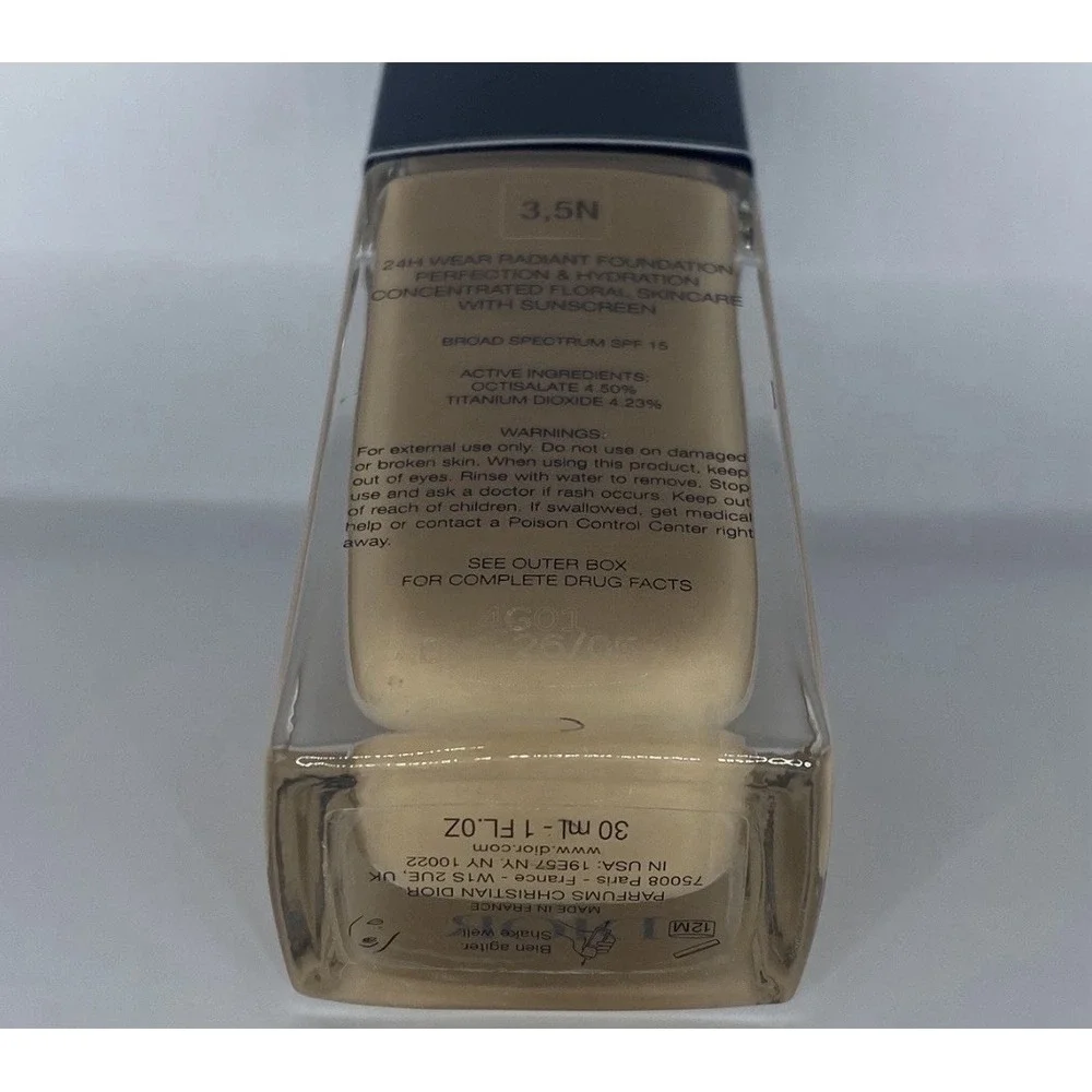 Dior  Forever Skin Glow  24hr Wear Radiant Foundation ~ 3.5N ~1oz Full Size NWOB